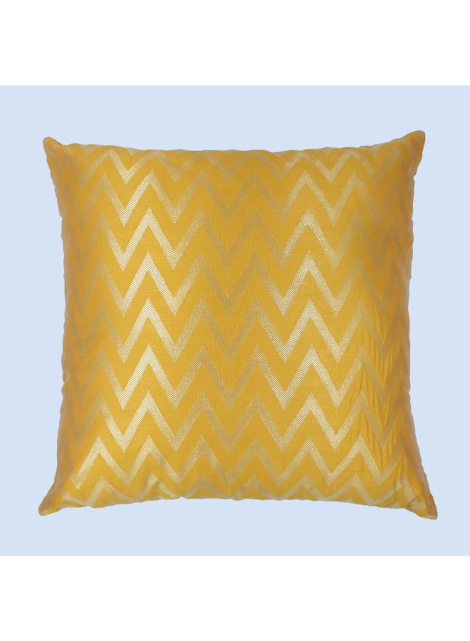 BYFT Orchard Cushion Cover 18 x 18 inch (Zig Zag Design - Yellow) 45 x 45 cm Luxury Decorative Cushion Cover for Sofa, Bed & Living Room- Set of 2 without inserts - Image 3