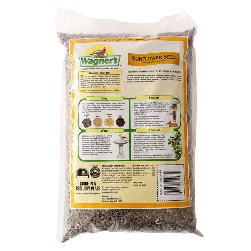 Wagner's 52023 Black Oil Sunflower Seed Wild Bird Food, 5-Pound Bag - Image 2