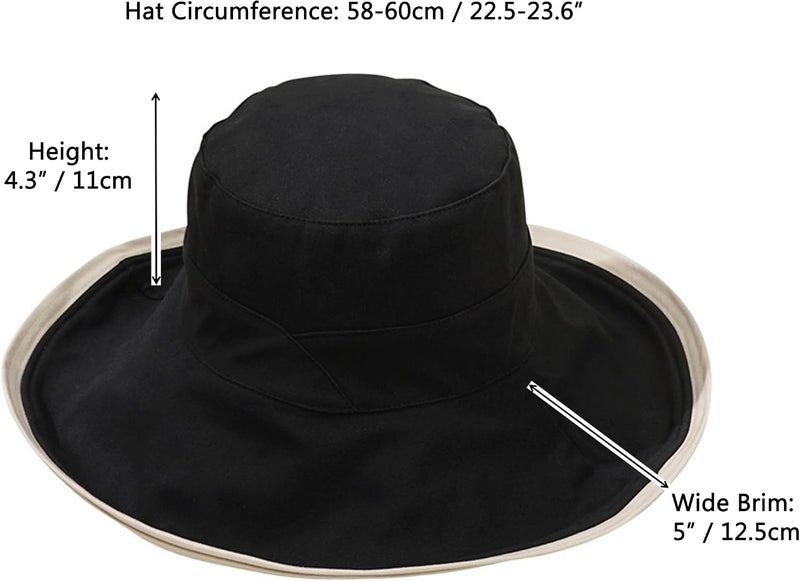 Vikodah Super-Wide-Brim-Sun-Hat-for-Men-and-Women Outdoor Reversible Bucket UV-Protection Safari-Boonie-Hats - Image 2