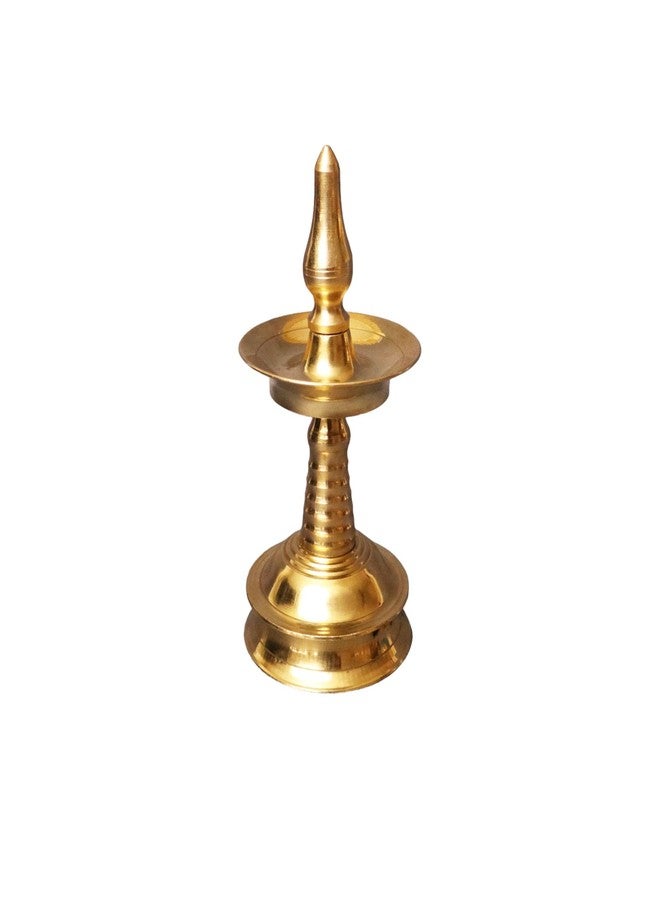 Putrika Traditional Brass Kerala Kuthu villaku Diya for Puja | Lord Ayyappan Vilakku|Pooja Aarti|Arti Deepak Deepam Oil Lamp for Home Temple [Weight:125g]-Kerala Nila Villakku(4.5inch) - Image 1