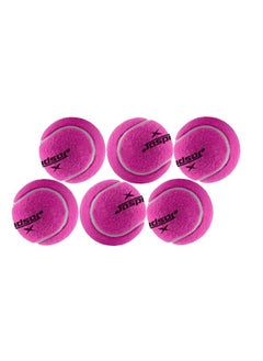 Jaspo Natural Rubber Synthetic Cricket Tennis Ball Pink Medium Weight (Pack Of 6)  - Image 1