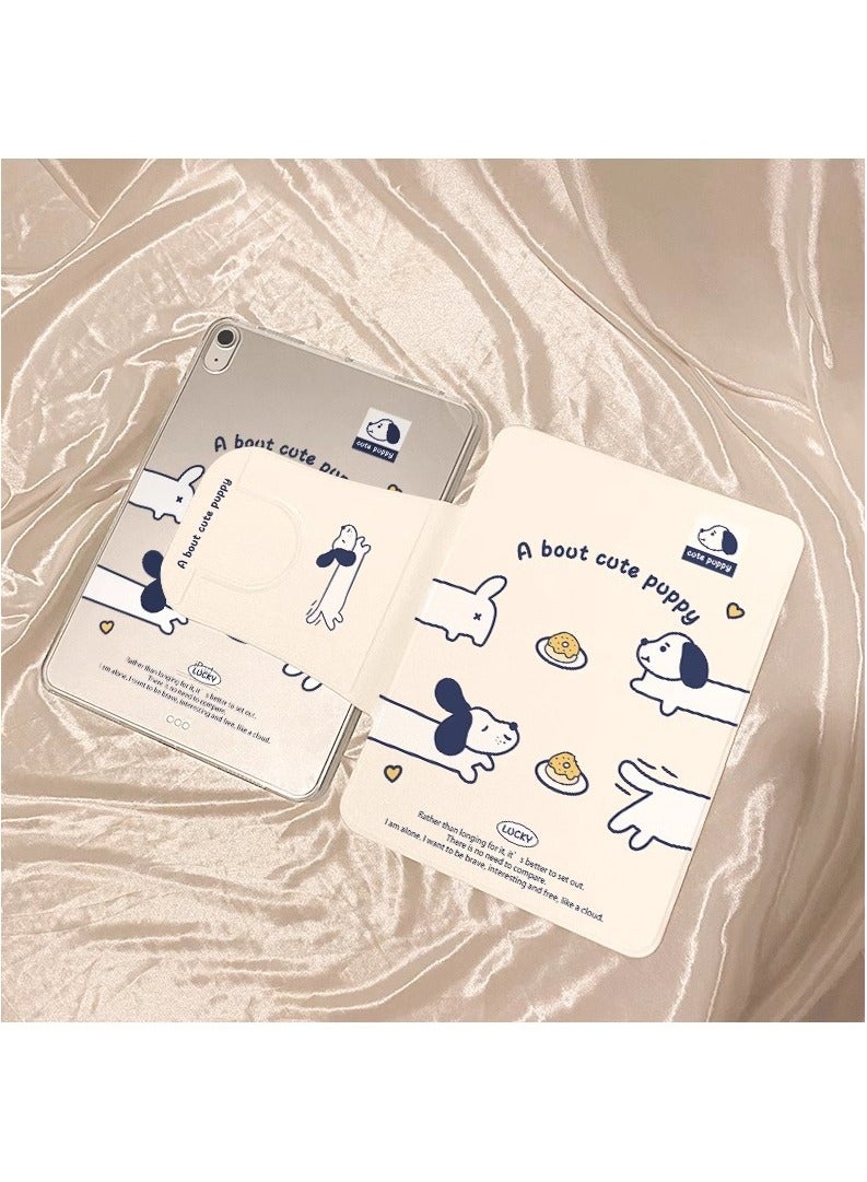 عام a puppy design case for iPad Air 11-inch M3 (2025), 360-degree swivel PU leather folio case, multi-angle viewing - Image 1