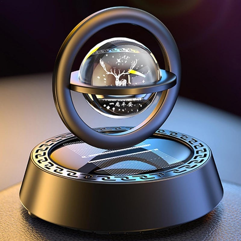 KRIDARSH Luxury Solar Aromatherapy Car Air Freshener | Stylish Dashboard Rotating Perfume Diffuser | Plastic Solar-Powered Autorotation Decoration for Car Interior | Eco-Friendly Fragrance Diffuser - Image 1