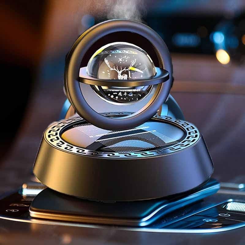 KRIDARSH Luxury Solar Aromatherapy Car Air Freshener | Stylish Dashboard Rotating Perfume Diffuser | Plastic Solar-Powered Autorotation Decoration for Car Interior | Eco-Friendly Fragrance Diffuser - Image 3