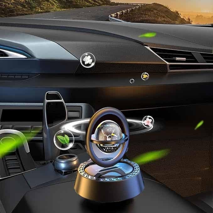 KRIDARSH Luxury Solar Aromatherapy Car Air Freshener | Stylish Dashboard Rotating Perfume Diffuser | Plastic Solar-Powered Autorotation Decoration for Car Interior | Eco-Friendly Fragrance Diffuser - Image 4