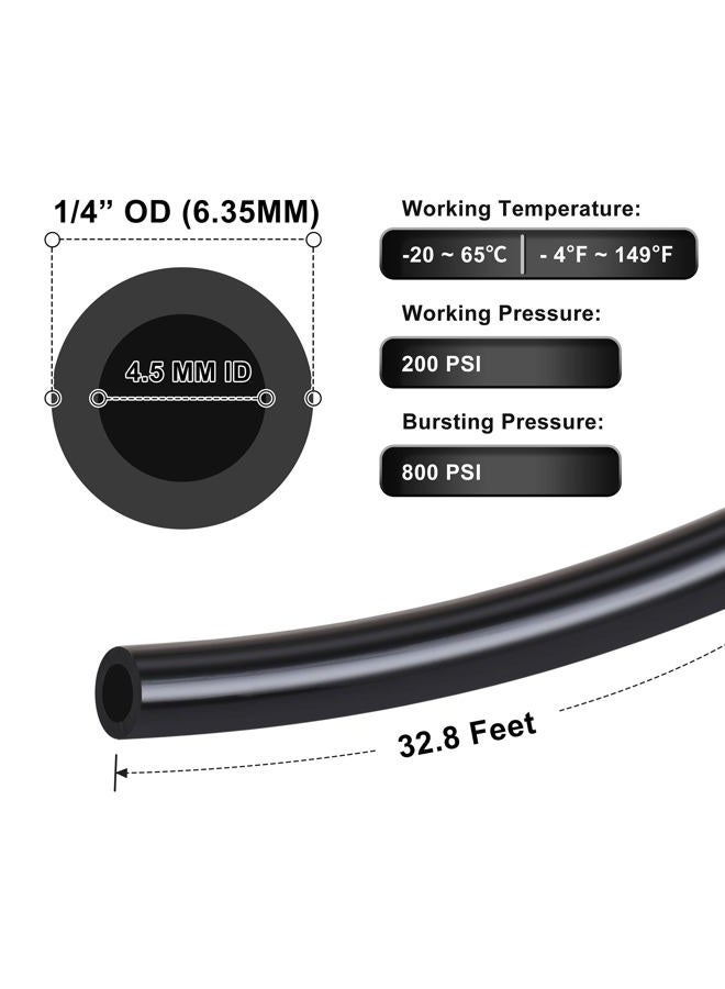 Hromee Air Line 1/4 Inch (6.35MM) OD Pneumatic Nylon Tube 32.8ft Tubing Hose - Image 2
