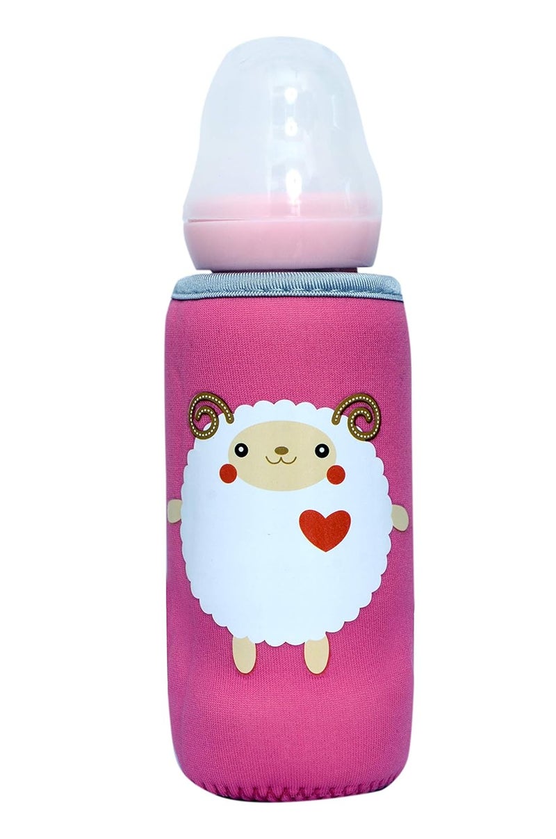 Alya The Cheeky Kidzz Stretchable Soft Reusable Baby Feeding Bottle Cover Sleeve Animal Printed with Holding Strap Suitable for 120ml 150ml 220ml 240ml Feeding Milk/Water Feeder Bottles(Pack of 3) - Image 3