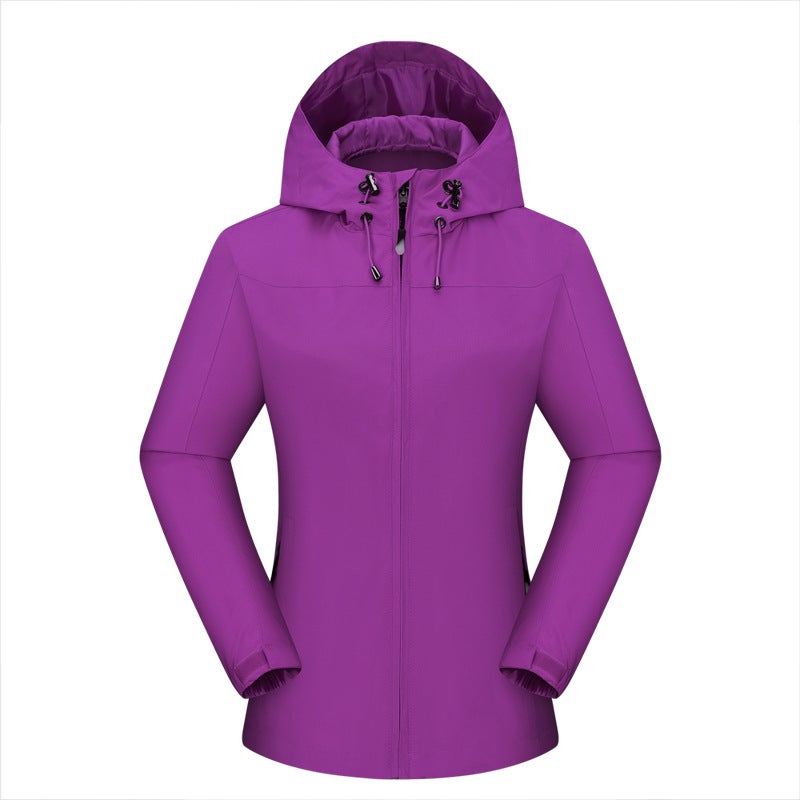 Generic Foreign trade hot selling manufacturers direct supply autumn new outdoor sports lovers mens waterproof windproof windbreaker women Women-Purple