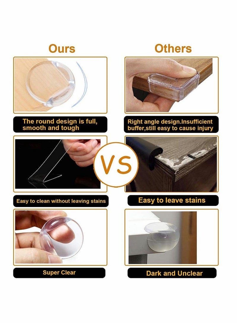Luckam مجموعة واقيات زوايا أمان، حراس حماية للأطفال شفافين، شريط بامبر سيليكون ناعم بطول 15.7 قدم (4 متر) مع واقي زوايا دائري للأطفال (4 عبوات) للخزائن، الطاولات، الأثاث (4 متر) - Image 5