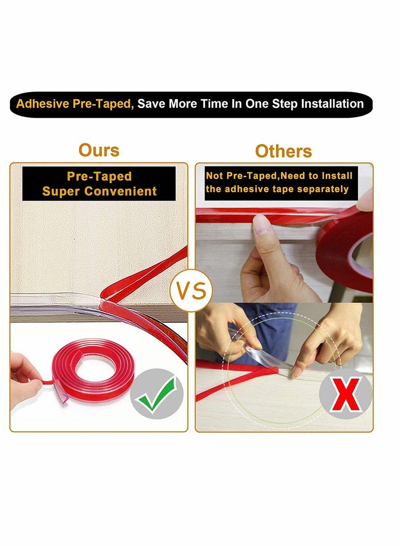 Luckam مجموعة واقيات زوايا أمان، حراس حماية للأطفال شفافين، شريط بامبر سيليكون ناعم بطول 15.7 قدم (4 متر) مع واقي زوايا دائري للأطفال (4 عبوات) للخزائن، الطاولات، الأثاث (4 متر) - Image 4