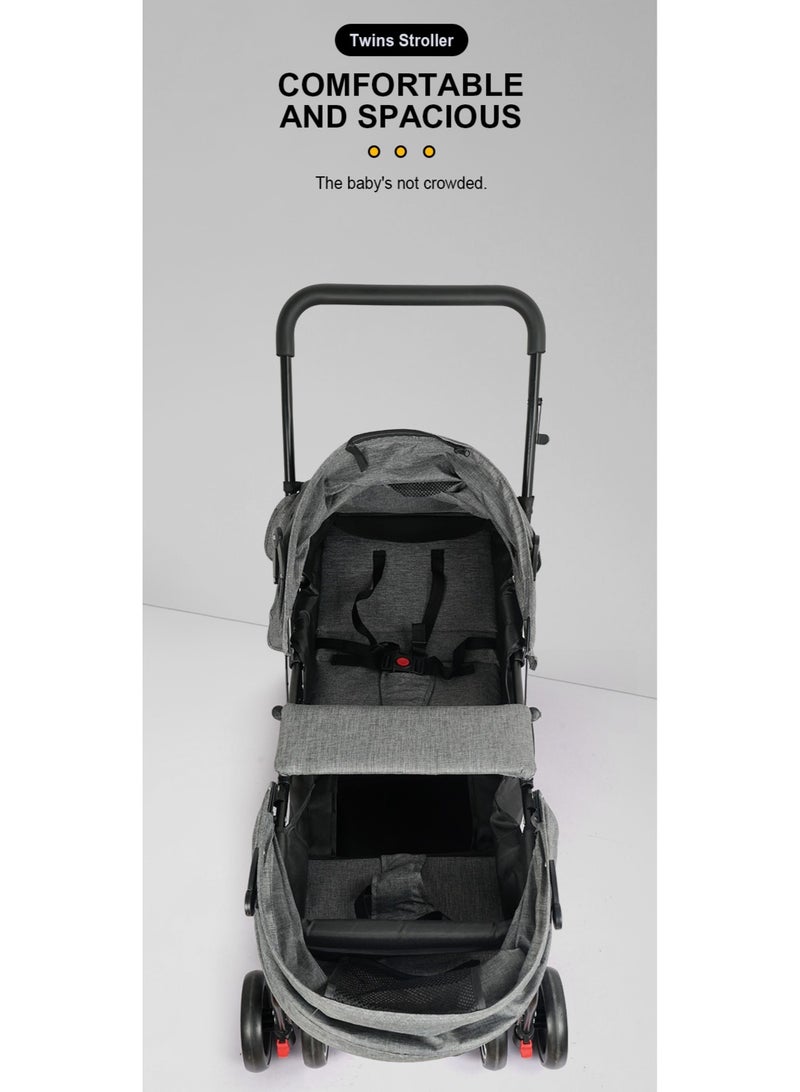 لحظة مرح عربية أطفال توأم بمقعدين خفيفة الوزن قابلة للطي - Image 4