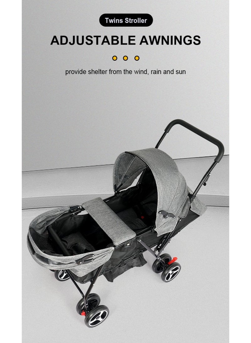 لحظة مرح عربية أطفال توأم بمقعدين خفيفة الوزن قابلة للطي - Image 3