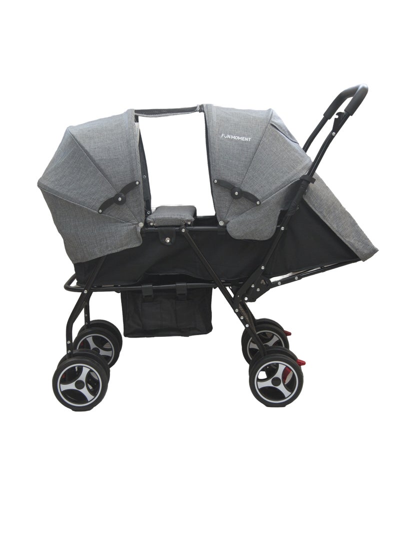 لحظة مرح عربية أطفال توأم بمقعدين خفيفة الوزن قابلة للطي - Image 2