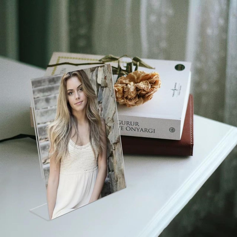 Bolidery 5x7 Acrylic Picture Frames  Set Of 6 Clear Acrylic Frameless Gift for Desktop Display  Vertical Standing Picture or Display Sign Holder with Inserts for Home Office - Image 4