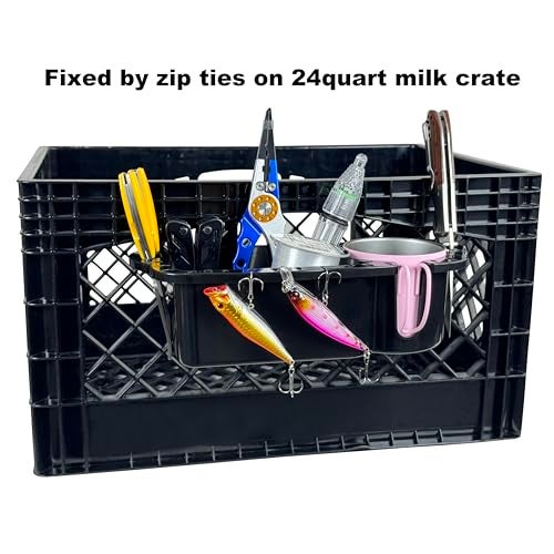 HiUmi 2 Pack Boat Caddy Organizer Marine Cup Holder Universal Fit for Bass Boat Kayak Pontoon Jon Boat Fishing Cabin Storage (2Pack-Black) - Image 5