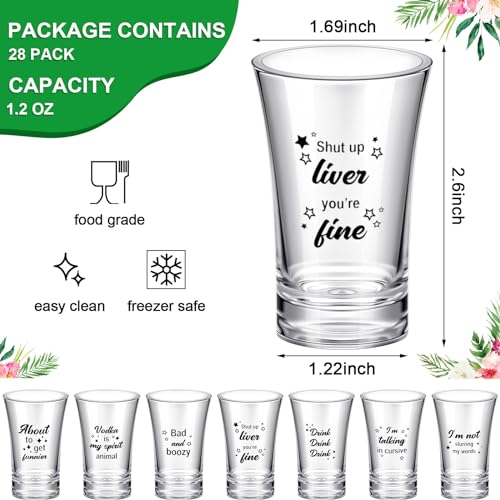 Jetec 28 Pcs Christmas Funny Shot Glasses for Adult Acrylic Party Favors Adults 1.2 Ounce Mini Cup Party Favors for Guests Mini Cup Bulk Bulk Gifts for Adults Christmas Supplies - Image 2