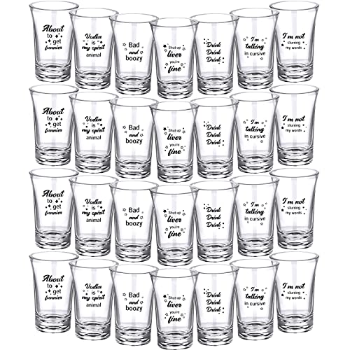 Jetec 28 Pcs Christmas Funny Shot Glasses for Adult Acrylic Party Favors Adults 1.2 Ounce Mini Cup Party Favors for Guests Mini Cup Bulk Bulk Gifts for Adults Christmas Supplies - Image 1
