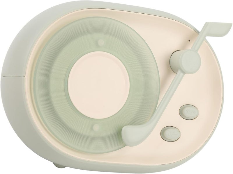Retro Gramophone Speaker With Night Light USB Rechargeable Bedside Lamp Green - Image 1