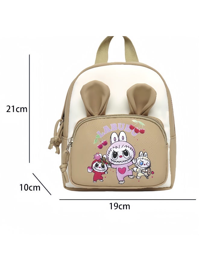 لابوبو حقيبة لابوبو الخارجية للوجبات الخفيفة لطلاب المدارس الابتدائية، حقيبة ظهر لحماية العمود الفقري، حقيبة مدرسية صغيرة لطيفة ومنعشة 29*19*10 سم - Image 2
