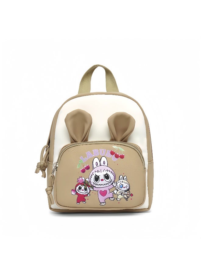 لابوبو حقيبة لابوبو الخارجية للوجبات الخفيفة لطلاب المدارس الابتدائية، حقيبة ظهر لحماية العمود الفقري، حقيبة مدرسية صغيرة لطيفة ومنعشة 29*19*10 سم - Image 1