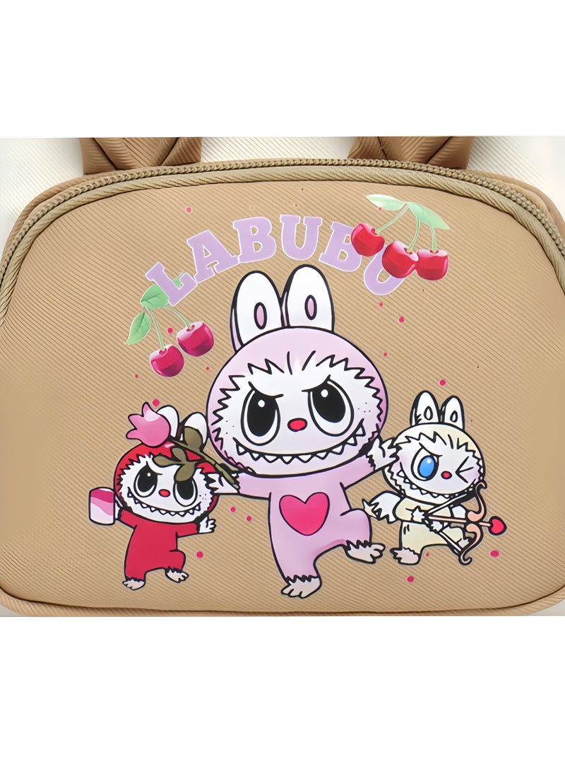 لابوبو حقيبة لابوبو الخارجية للوجبات الخفيفة لطلاب المدارس الابتدائية، حقيبة ظهر لحماية العمود الفقري، حقيبة مدرسية صغيرة لطيفة ومنعشة 29*19*10 سم - Image 3