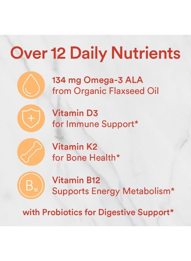 SmartyPants Organic Kids Multivitamin, Daily Gummy Vitamins: Probiotics, Vitamin C, D3, Zinc, & B12 For Immune Support, Energy & Digestive Health, Assorted Fruit Flavor, 120 Gummies, 30 Day Supply - Image 5