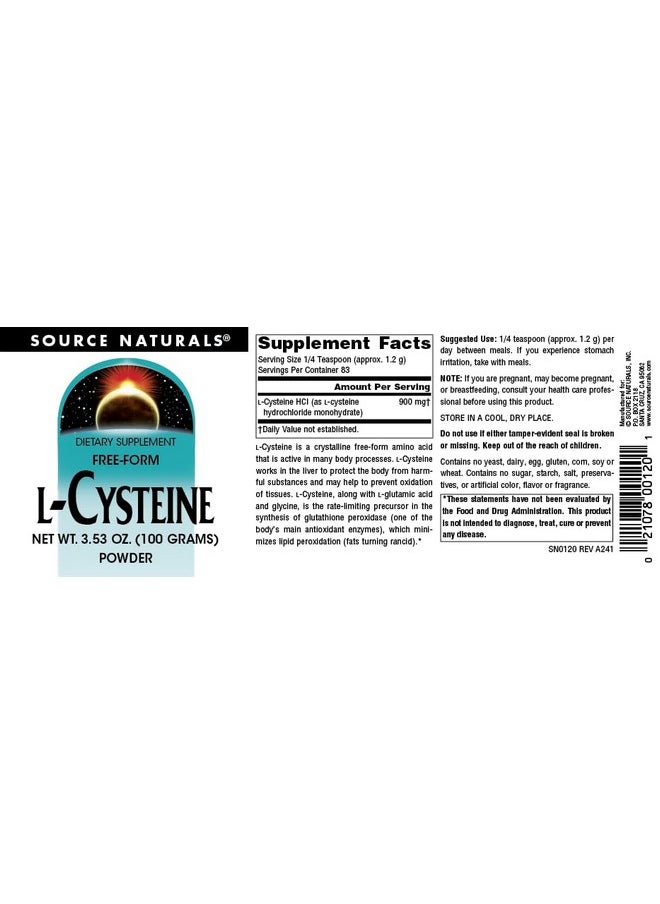 مسحوق L-Cysteine حر الشكل من Source Naturals - مكمل غذائي للأحماض الأمينية* - 100 جرام - pzsku/Z6EEC93939462EE0F0799Z/45/_/1735908078/cdba6599-04b7-4033-bebd-b2ebce042cdb