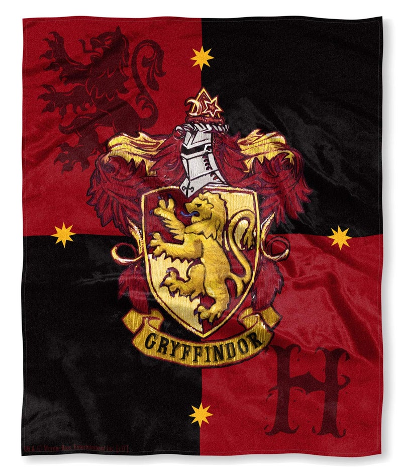 Northwest Harry Potter House Crests Silk Touch Throw Blanket 50 x 60 Gryffindor  - Image 1