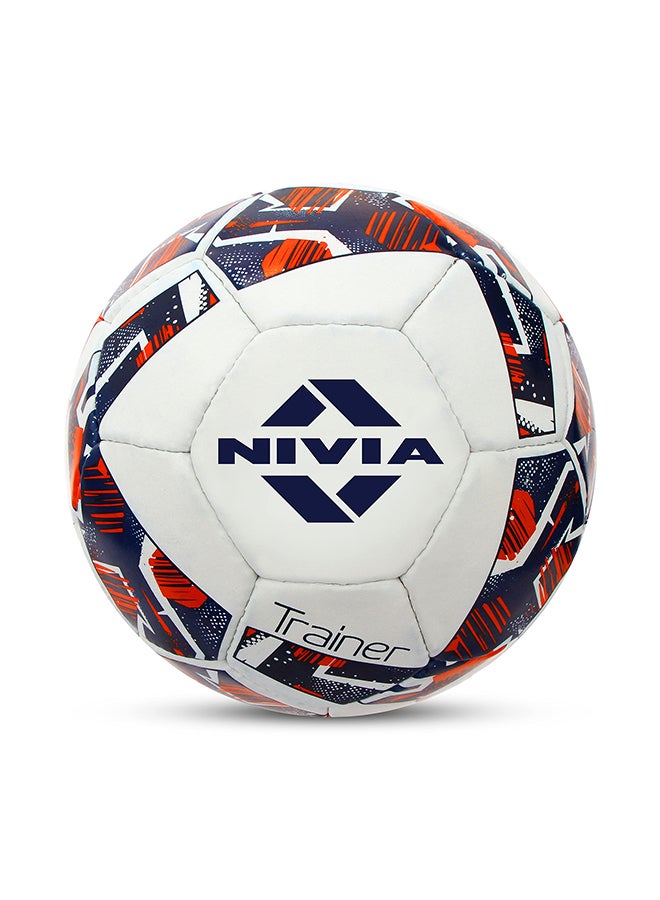 Nivia Trainer Synthetic Football | Rubberized Stitched | Suitable for Hard Ground Without Grass | Training Football | for Men & Women| Size - 4 - Image 1