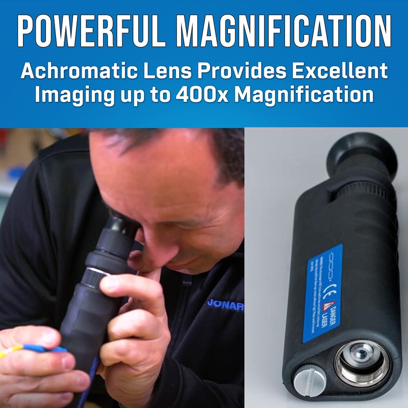 Jonard Tools FIM-400 Fiber Optic Inspection Microscope 400x with FC/SC/ST and LC Adapters - Image 3