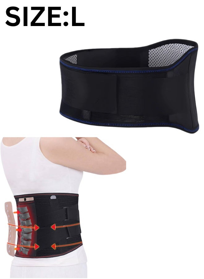 Self-heating magnetic back and waist belt – Double magnetic self-heating belt (for abdomen and back) – High elasticity back brace with strong support strips – Suitable for weightlifting, long office work, and for relieving menstrual pain – Complete protection for the waist and abdomen – Suitable for men and women (size L) - Image 1