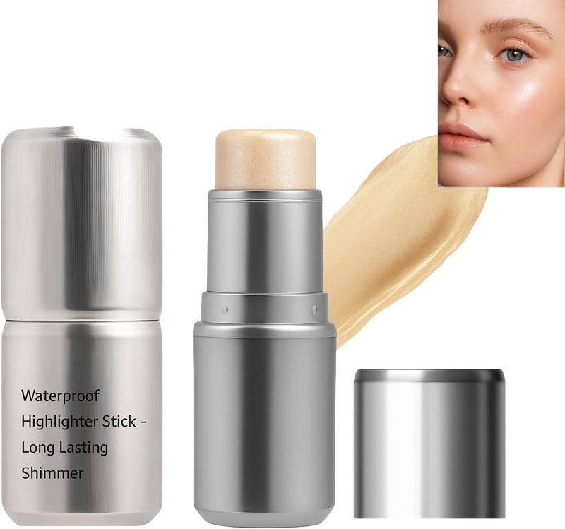 Clear Hydrating Highlighter Stick Natural Dewy Glow Balm with Watery Radiant Finish Buildable Waterproof Contour Stick for Glass Skin Lightweight Retractable TravelReady Makeup Pure Dew