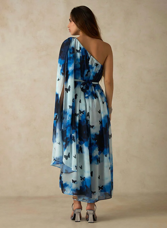 Virgio VIRGIO Georgette One Shoulder Maxi Dress