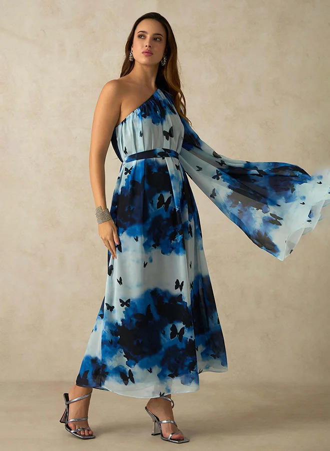 Virgio VIRGIO Georgette One Shoulder Maxi Dress