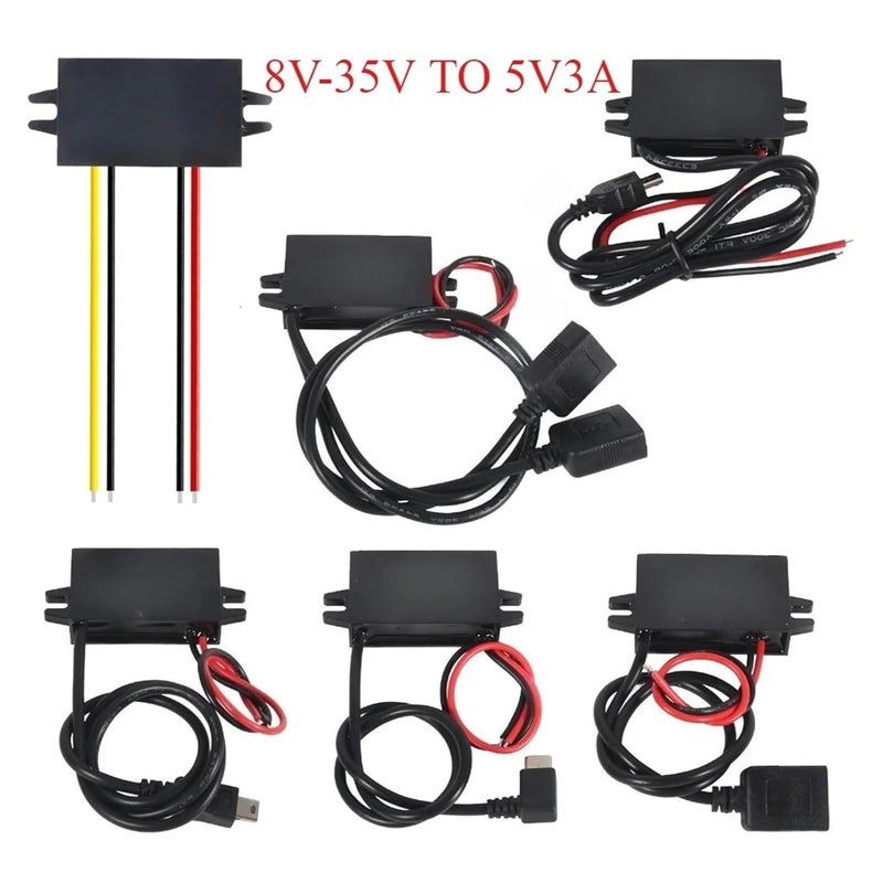 Dc Dc Converter 12V 24V To 5V 3A 15W Step Down Buck Voltage Regulator Waterproof IP68 Dual USB Car Power Adapter Module Open Wire - Image 3