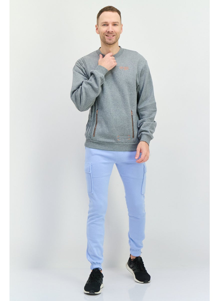 PUMA Men Sportswear Fit Long Sleeve Outdoor Sweatshirt, Grey  - Image 4