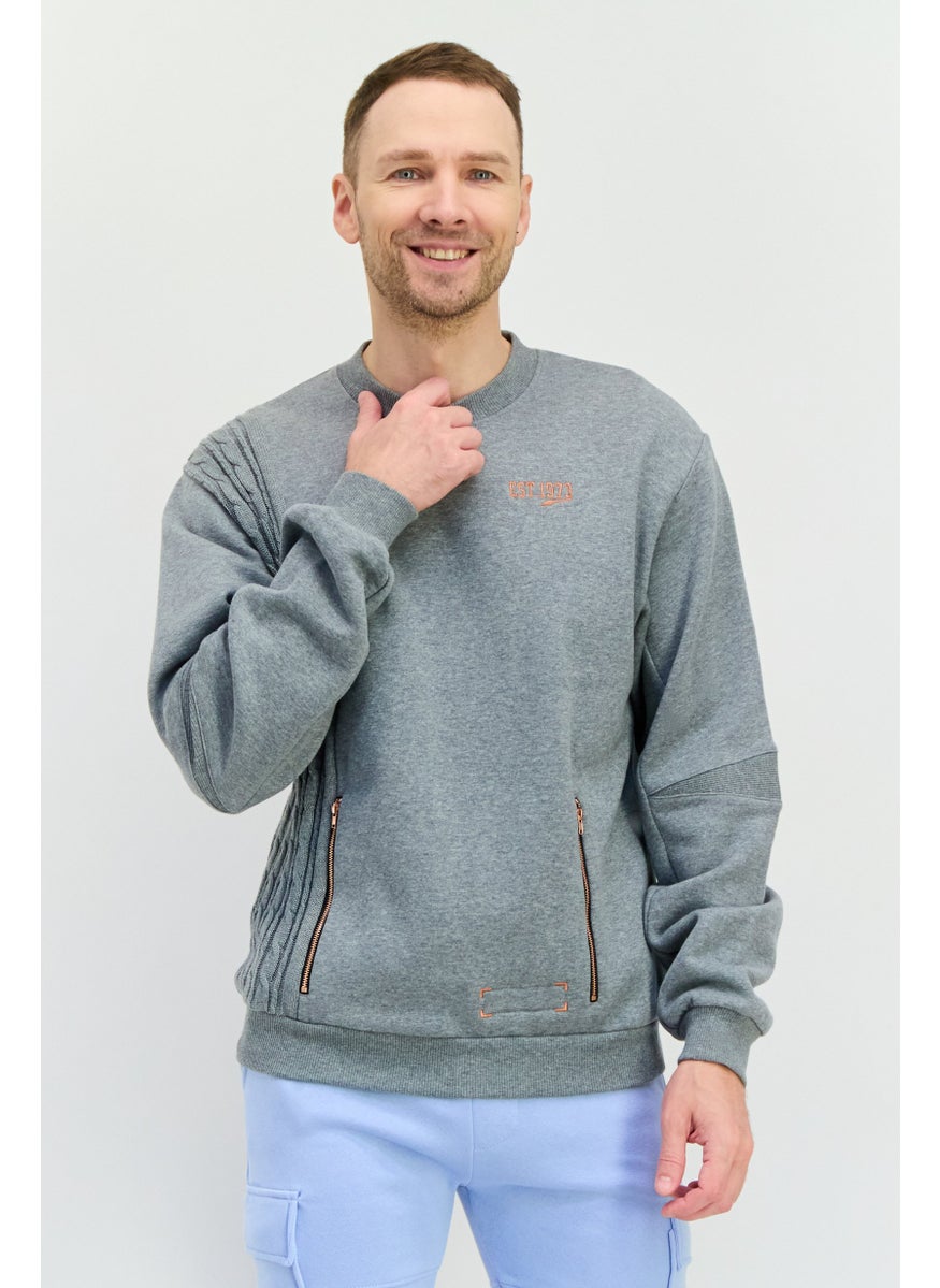 PUMA Men Sportswear Fit Long Sleeve Outdoor Sweatshirt, Grey  - Image 1