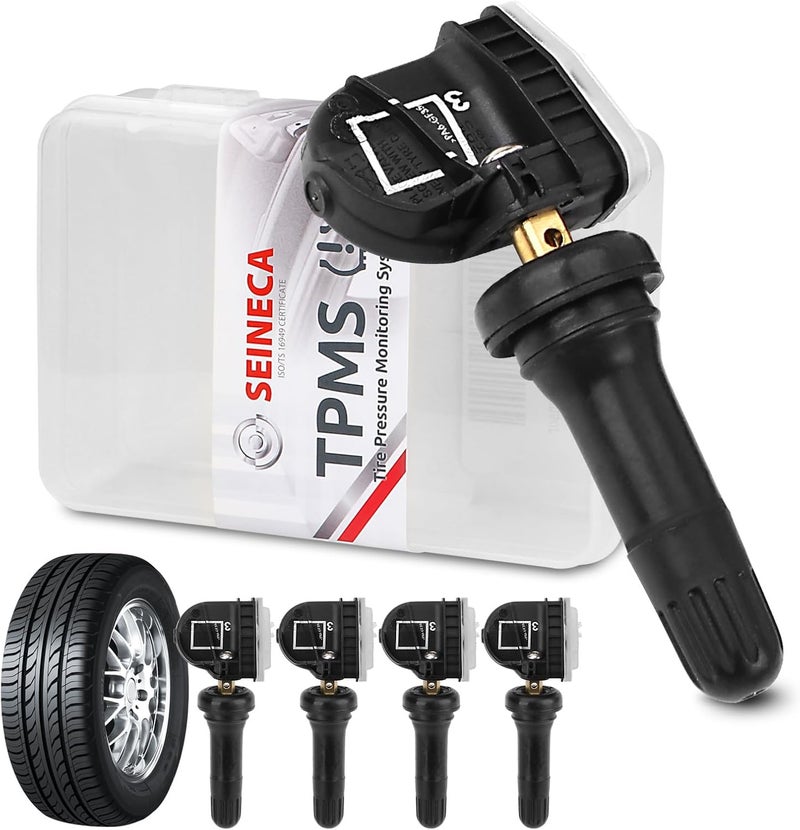 SEINECA 4Pack 13598772 315MHz Tire Pressure Monitoring System(TPMS) Sensor Compatible with Chevrolet Silverado GMC Sierra Cadillac ATS XTS Buick SAAB Saturn Chevy Cruze Camaro Trax Colorado Sonic Spark Impala - Image 1