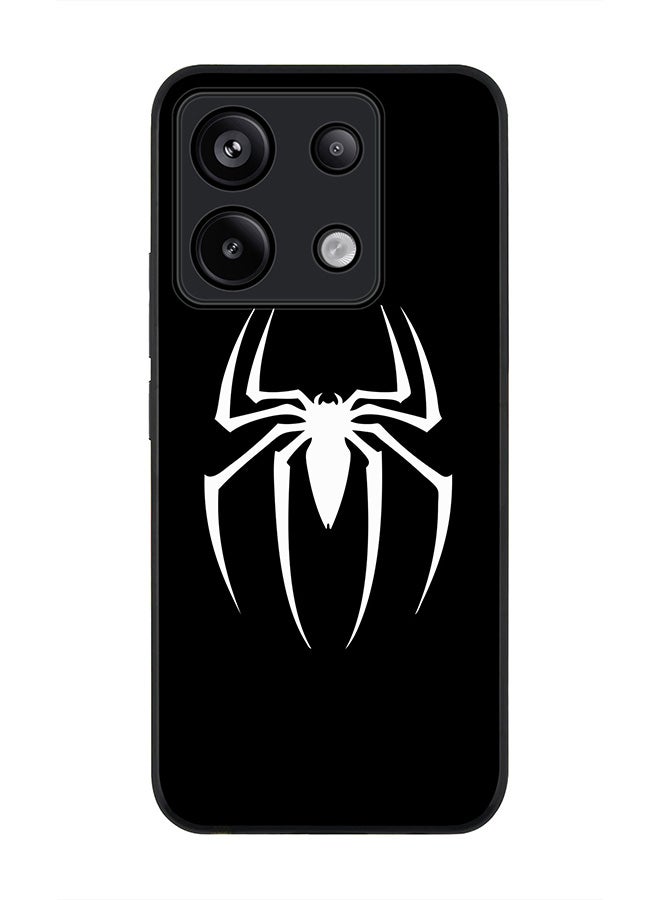 Stylizedd حافظة حواف سوداء متينة لهاتف Xiaomi Redmi Note 13 Pro 5G، حافظة رفيعة مرنة مضادة للسقوط من TPU جل رقيق - سبايدر مارك (أسود) - Image 1