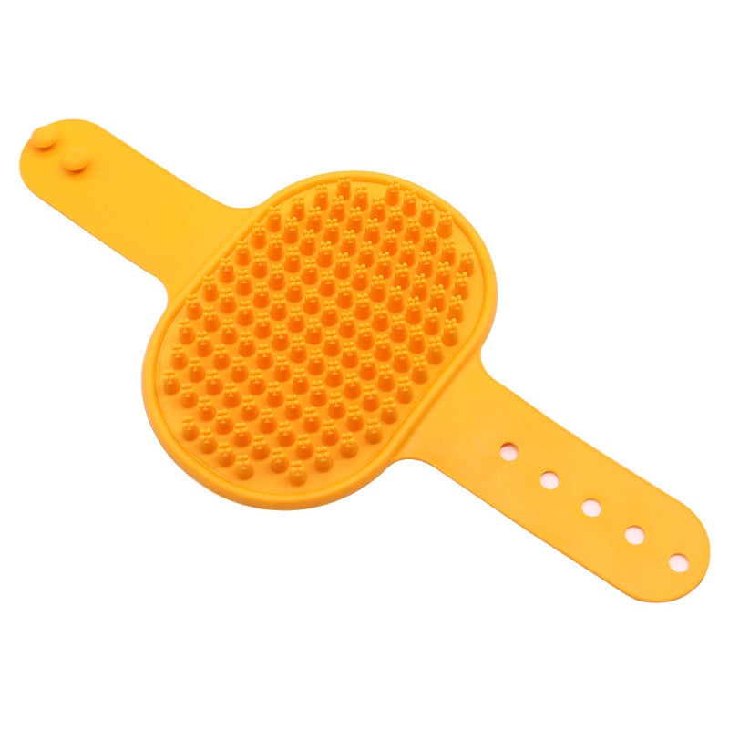 Cross-border Pet Bath Brush Silicone Dog Bathing Artifact Gloves Massage Brush Cat Brush Tools Cleaning Supplies Orange (plum blossom brush)