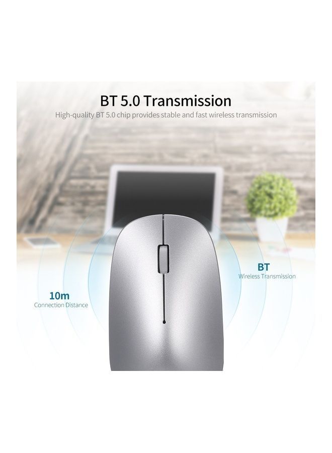 Loquat Bluetooth 5.0 Wireless Portable Mouse Silver - Image 2
