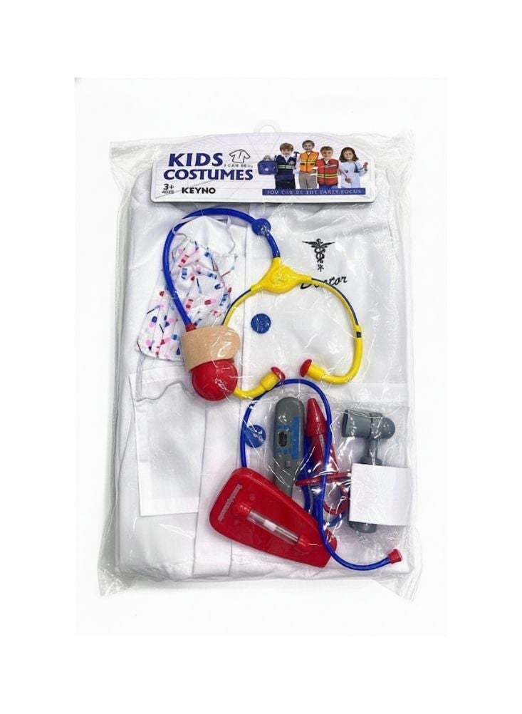 Premium Kids Doctor Costume Play Set – White Medical Role Play Outfit with Stethoscope & Accessories for Children - Image 1