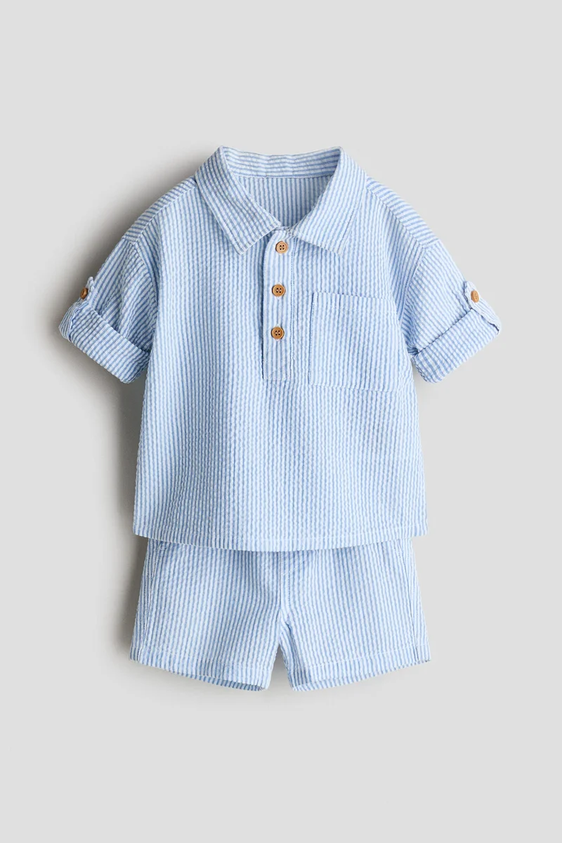 H&M 2-piece cotton seersucker set
