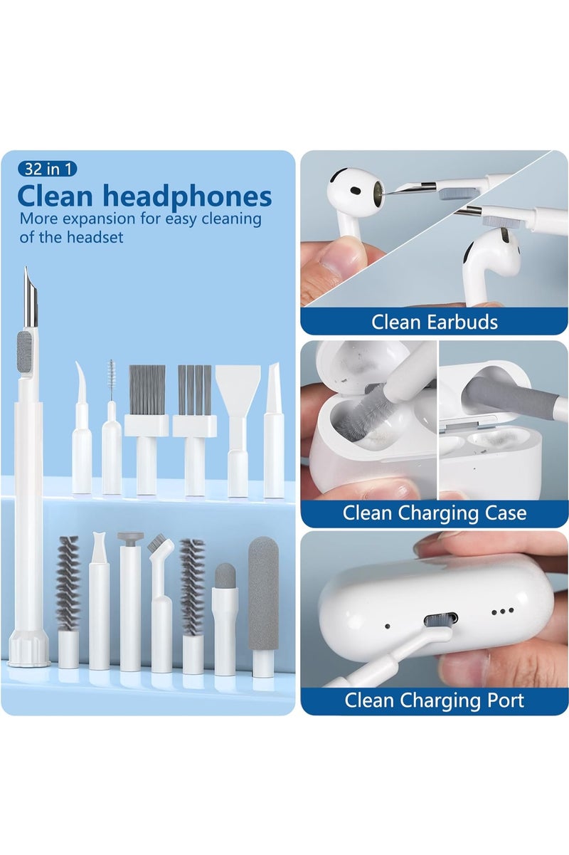 Necomi 32-in-1 Electronic Cleaner Kit, Portable Multifunctional Cleaning Tool, Cleaning kit with Charging Port Cleaner, Stylus Pen, SIM Tool, Keyboard Brush, Speaker Brush, Electronic Cleaning kit for iPhone, AirPods, iPad, Keyboard, MacBook, Earbud, Camera Lens - Image 4