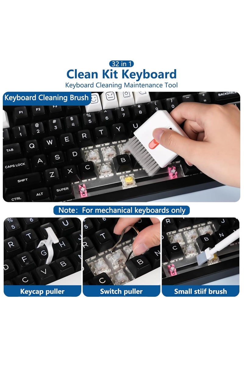 Necomi 32-in-1 Electronic Cleaner Kit, Portable Multifunctional Cleaning Tool, Cleaning kit with Charging Port Cleaner, Stylus Pen, SIM Tool, Keyboard Brush, Speaker Brush, Electronic Cleaning kit for iPhone, AirPods, iPad, Keyboard, MacBook, Earbud, Camera Lens - Image 5