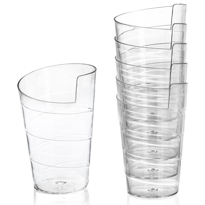 Fasmov فاسموف 100 عبوة أكواب حلوى صغيرة سعة 2 أونصة مع 100 ملعقة أكواب بارفيه بلاستيكية شفافة للحفلات التذوق للحلويات والمقبلات - Image 3