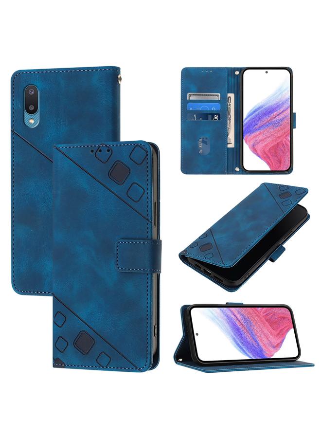 S-TOP Case For Samsung Galaxy A02 / M02 Skin Feel Embossed Leather Phone Case - Image 1