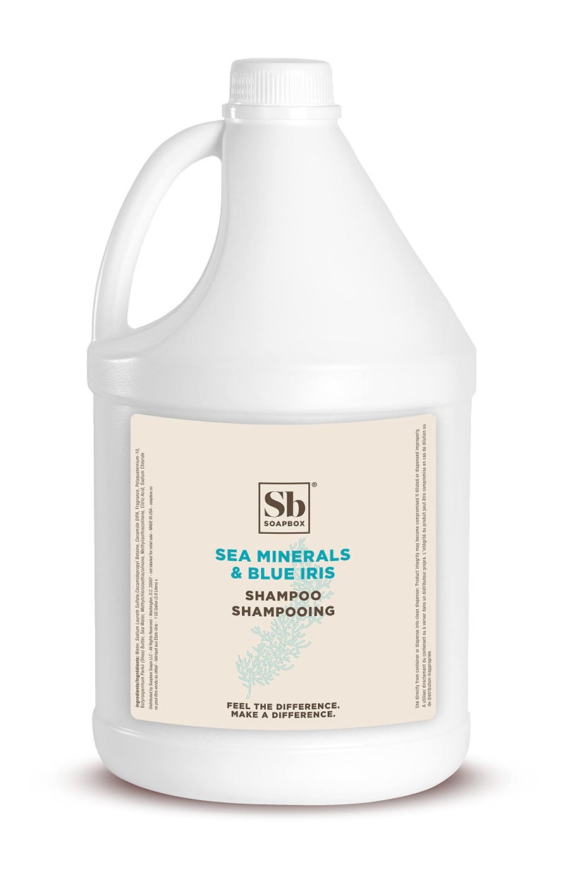 Soapbox Sea Minerals & Blue Iris Shampoo, Vegan, Color Safe, Harsh Harsh Sulfate Free & Silicone Free Hair Shampoo Refill for Home & Professional Use - Gallon Size - Image 1