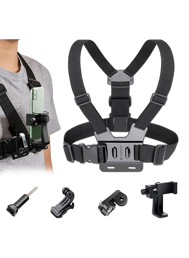 Mobile Phone Chest Mount Strap Holder, Adjustable Outdoor Sports Cell Phone Clip Holder Installation Fixation Bracket - Image 1