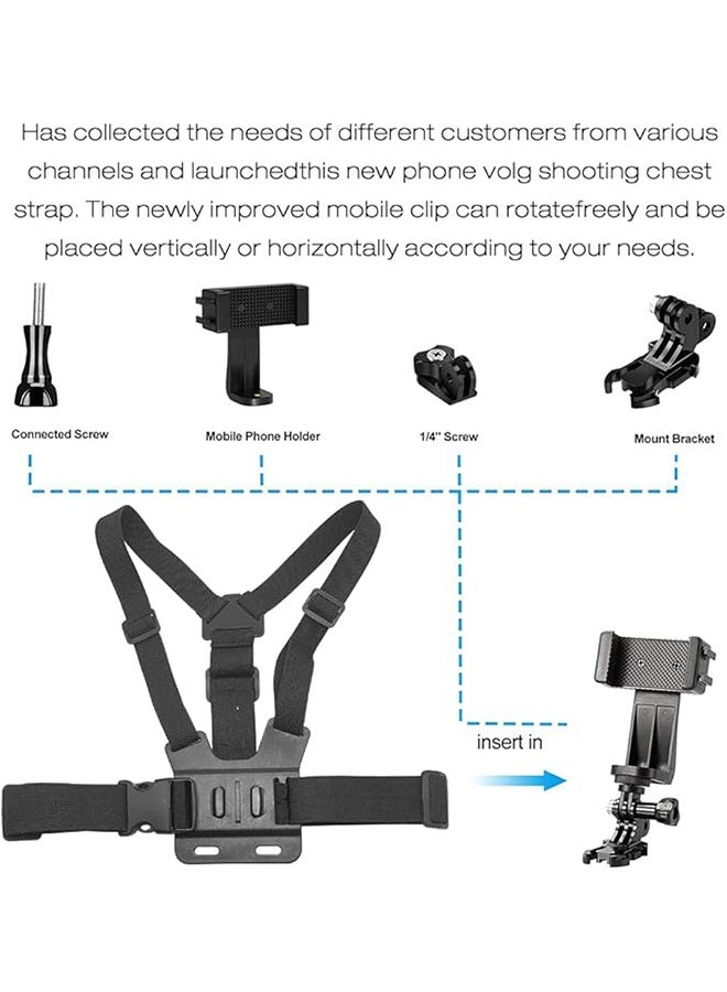 Mobile Phone Chest Mount Strap Holder, Adjustable Outdoor Sports Cell Phone Clip Holder Installation Fixation Bracket - Image 5